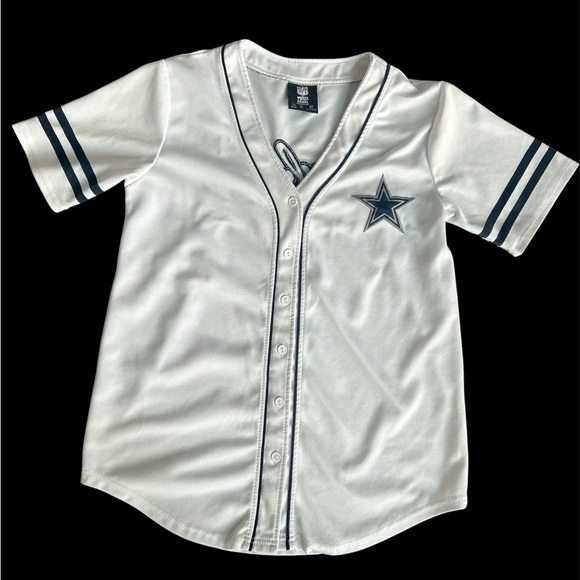 NFL Tops - Dallas Cowboys NFL  White and Blue Star Jersey